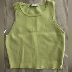 Zara Light Green Thank Top